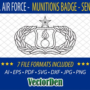 Amerikanska flygvapnets ammunitionsmärke (AMMO) - Senior - Insignia Vector Art