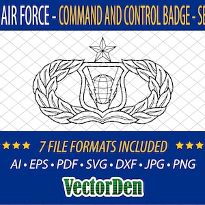 U.S. Air Force Command and Control Badge - Senior - Insignia Vector Art