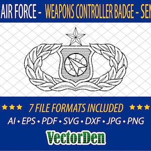 U.S. Air Force Weapons Controller Badge - Senior - Insignia Vector Art