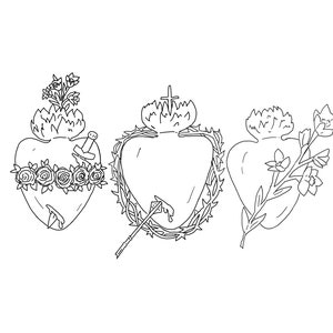 The Three Hearts Coloring Page