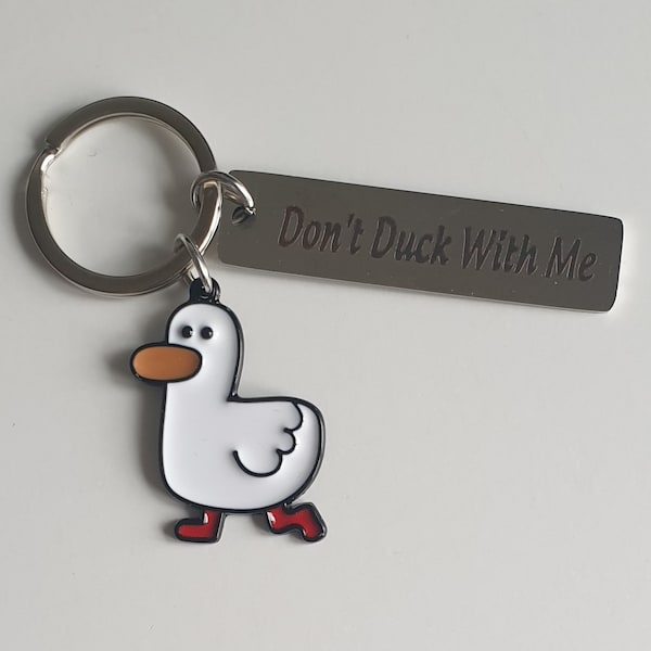 Don't Duck With Me Keyring Duck Keyring| Duck gifts| Duck Initialled Keychain, duck lover gifts| Cute Duck Keyring|cute keyring Comedy