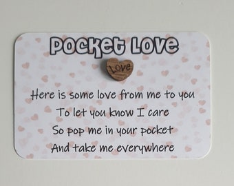 Mini Pocket Love Hug, With Wooden Love Token, Card and Gift,