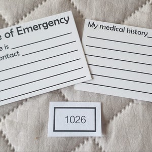 ICE in Case of Emergency Credit Card Sized ID Card. With Space - Etsy