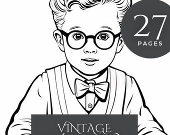 Vintage Children Volume 1 Colouring Book - Download, Print At Home - 253