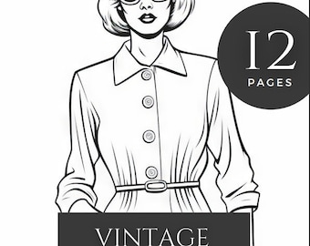 Vintage Fashion Volume 2 Colouring Book - Download, Print At Home - 257