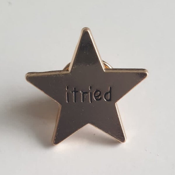 I Tried Star Shaped Badge