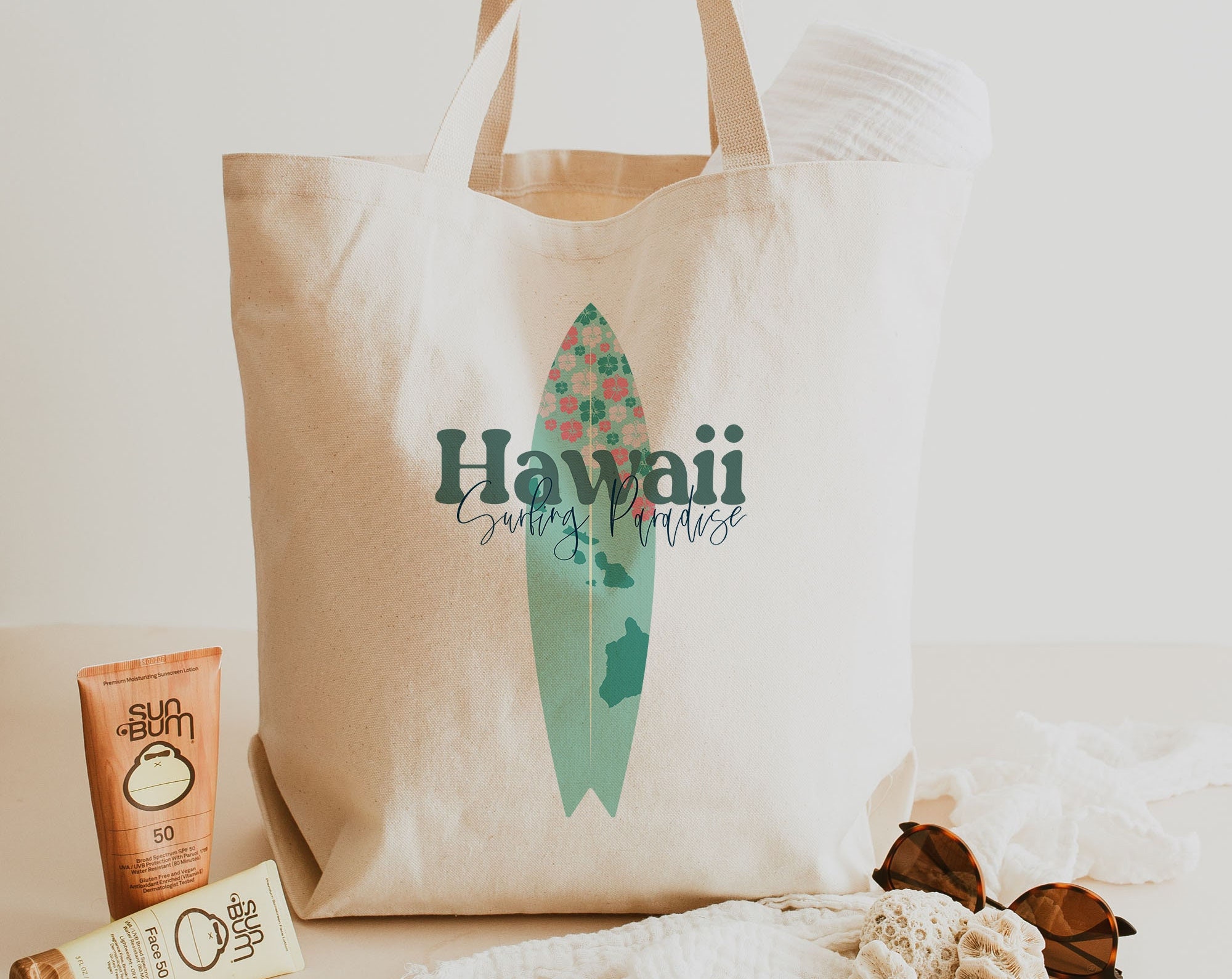 Discover Hawaii Strandtasche Surfboard Aloha Hawaii Tragetasche