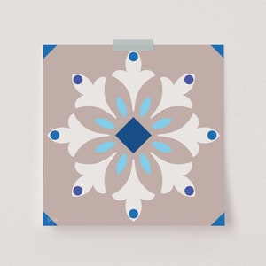 Talavera Tile Print, Tile Wall Art, Greek Tile, Tile Poster, Mosaic Tile Wall Art, Mediterranean Decor, Moroccan Tile, Mediterranean Tile