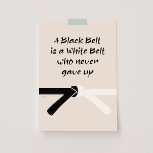 Martial Arts Wall Art, Karate Print, Motivational Poster, Mindset Wall Art, Martial Arts Decor, Dojo Decor, Black Belt Print, Taekwondo Gift