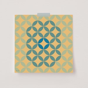 Spanish Tile Poster, Mosaic Tile Wall Art, Mediterranean Print, Portuguese Tile, Moroccan Tile, Talavera Tile, Mediterranean Decor, Square