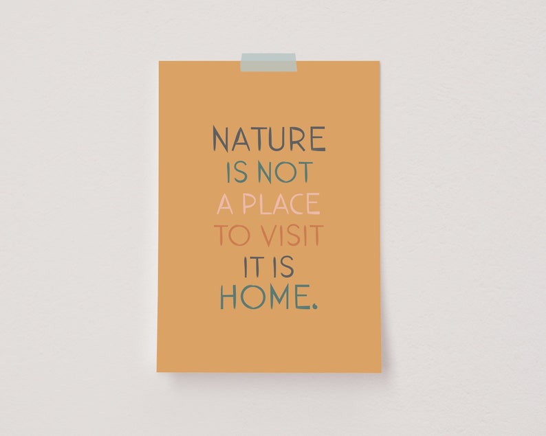 Nature Quote Wall Art, Mother Nature Print, Earth Day Poster, Environmental Print, Nature Inspired Decor, Earthy Decor, Minimalist Quote Art image 1