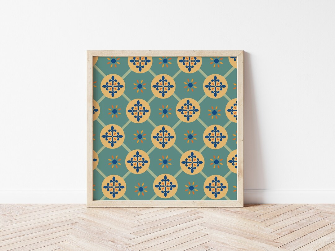 Moroccan Tile Wall Art Talavera Tile Mediterranean Wall Art Etsy