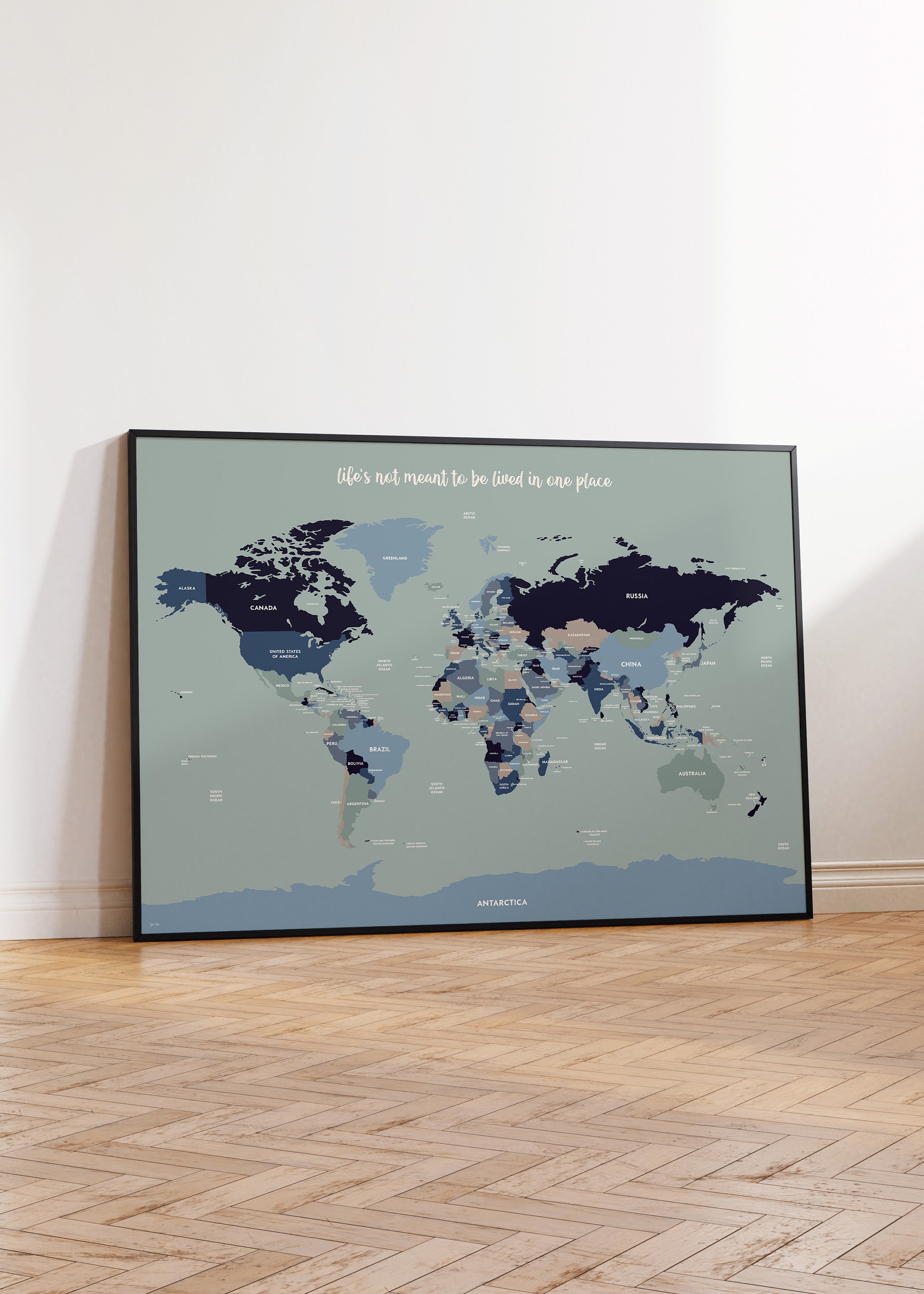 World Map Poster, Accurate World Map, Large World Map Print, Detailed