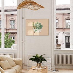 Cartel de plantas tropicales, impresión de Monstera, impresión de aves del paraíso, plantas en la bañera, arte de pared de plantas de interior, decoración de plantas de interior, planta de casa imagen 5