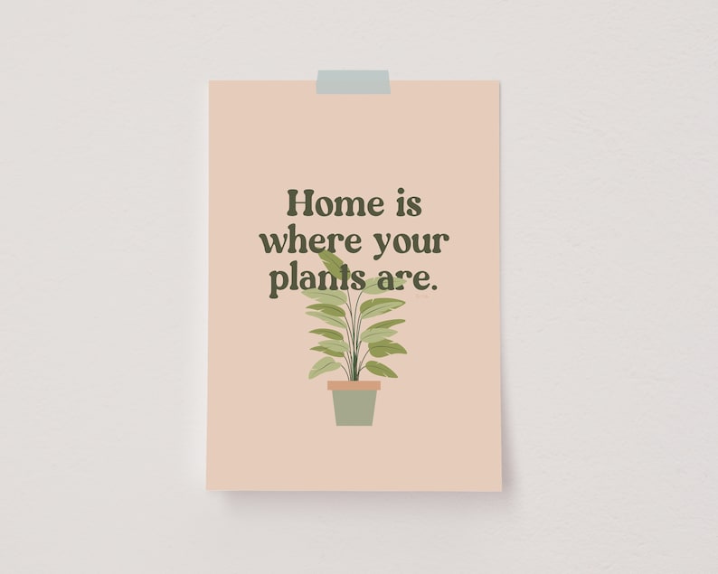 Cartel de la planta de la casa, impresión de aves del paraíso, arte de la pared de las plantas de interior, cartel botánico moderno, decoración de botánica, impresión de Strelitzia Nicolai, cita imagen 1