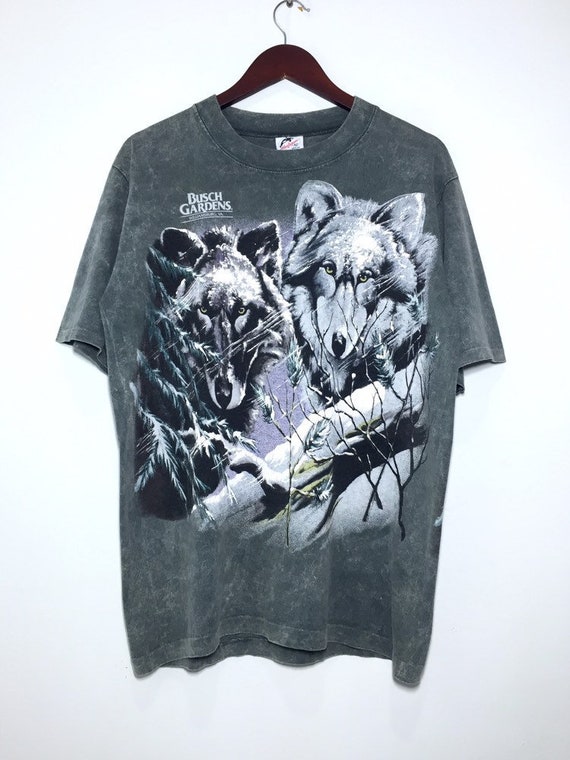 Vintage Wolf Animal Tee Double Sided-Free Shipping