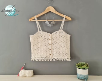 Crochet Pattern Diamond and Fringe Summer Top. Written and Charts