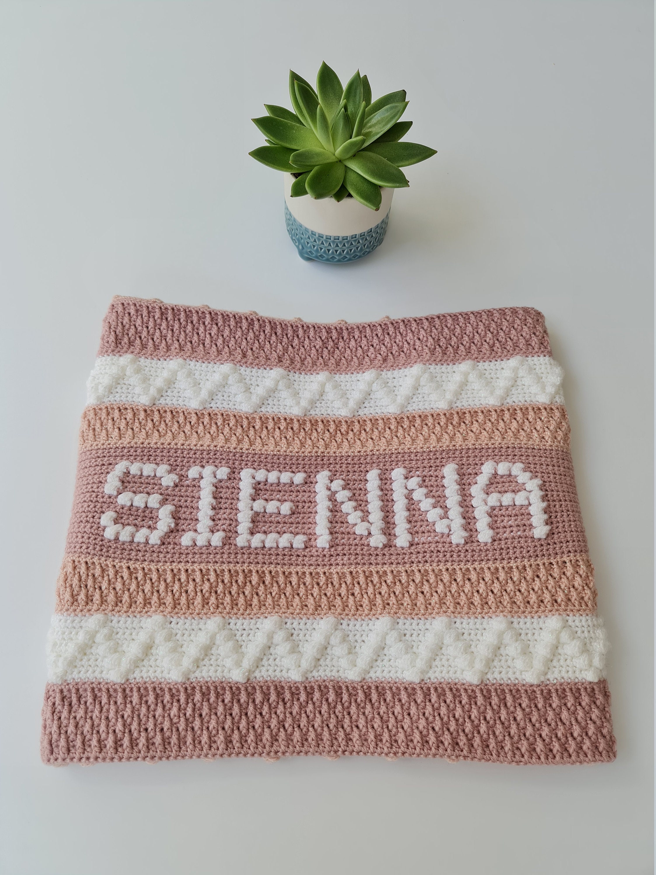 Crochet Pattern Personalised Baby Name Bobble Blanket Etsy