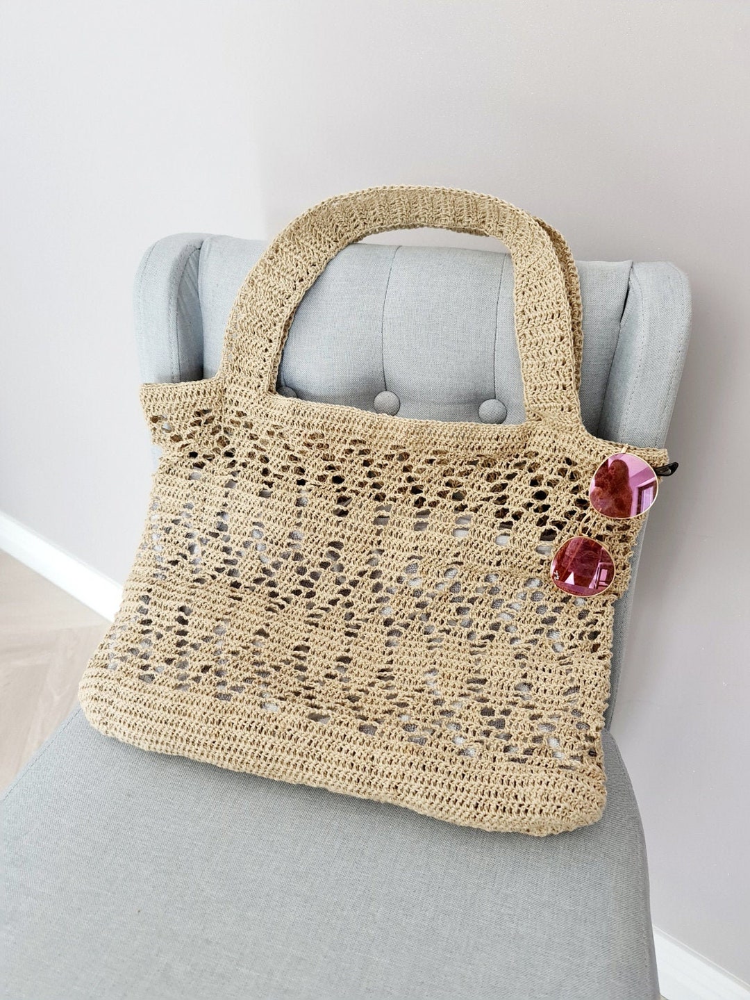 Jute crochet bag online shopping deals
