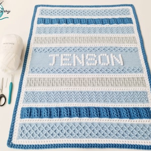 Crochet Pattern Personalised Post & Bobble Baby Blanket - Customisable - New Baby Gift - Present