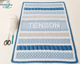 Crochet Pattern Personalised Post & Bobble Baby Blanket - Customisable - New Baby Gift - Present