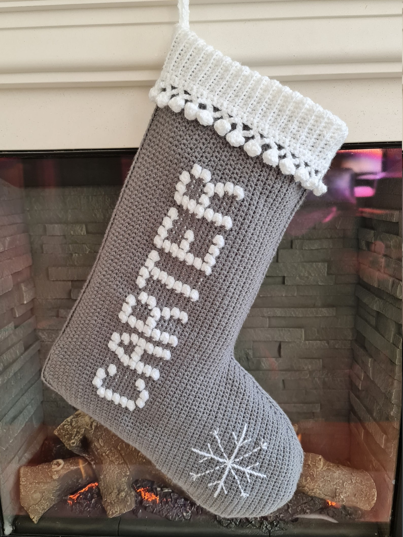 Crochet Pattern Christmas Stocking Personalised Bobble Name Xmas - Etsy