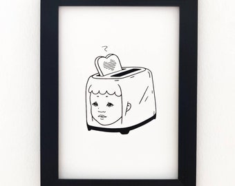 Toasty Screen Print A5 Wall Art