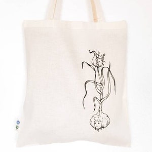 Garlic Girl Grown Canvas Tote Bag - Screen Printed and Fair Trade