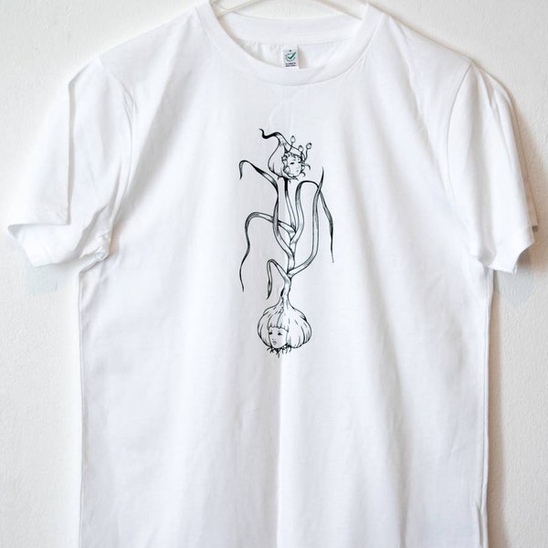 Garlic Girl Hand-Gedruckt Fair Wear Bio-Baumwolle T-Shirt