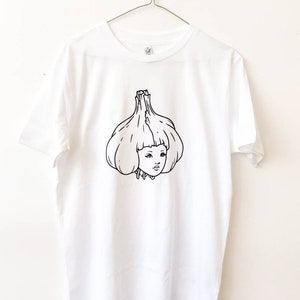 Garlic Girl Hand Printed Fair Wear Organic Cotton T-Shirt image 2