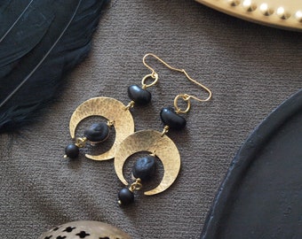 Pendientes luna de semillas