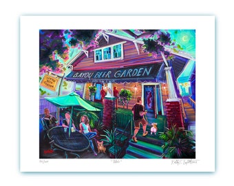 Bayou Beer Garden Limited Edition Print