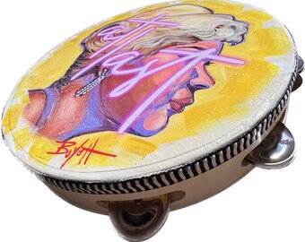 Etta James Giclee canvas print embellished tambourine