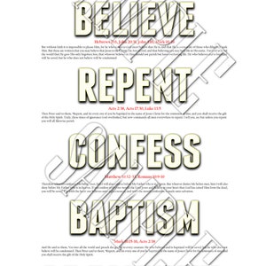 Hear Believe Repent Confess Baptism Be Faithful Color Church Restoration Christian Saved Five Finger exercise Free Shipping image 2