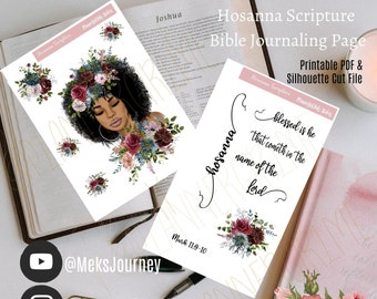 Hosanna Scripture Bible Journaling Page for Illustrated Bible or any Bible journal and notebook