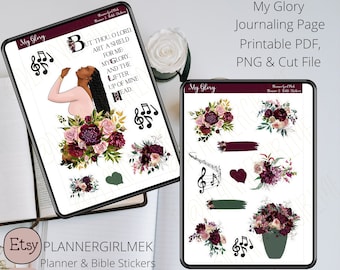 My Glory Journaling Stickers: Bible Bujo Kit (PDF, PNG & Cut File)