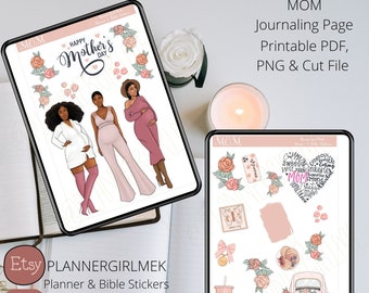 MOM Journaling Page, Mothers Day, mom life, Pregnant Buju Kit, Planner Kit, Dashboard spread kit