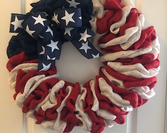 Patriotic Red, White, and Blue Wreath