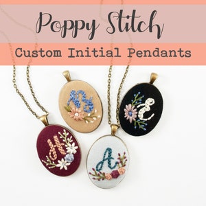 Handwriting Necklace, Embroidered Personalized Gifts, Calligraphy Initial