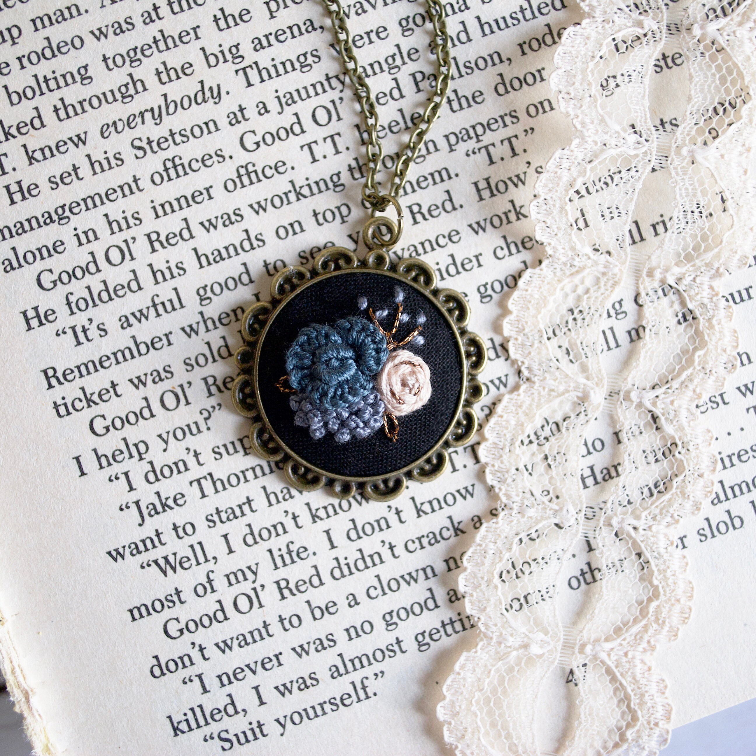 Dark Blue Corded Cottage Necklace main image 1