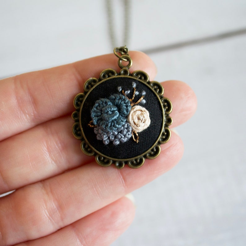 Dark Blue Corded Cottage Necklace