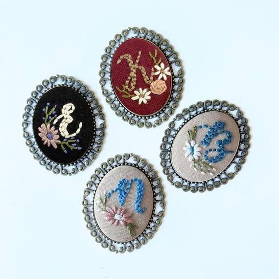 Custom Journal Charm, Personalized Embroidered Initial Planner Charms