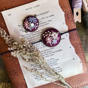 Embroidered Planner Charm for Journaling, Personalized Journal Accessory for Leather Journal or Travelers Journal, Elastic Journal Charm