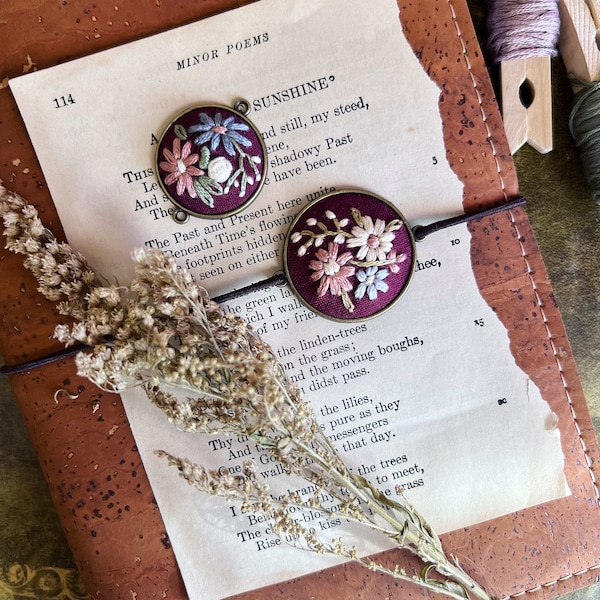 Embroidered Planner Charm for Journaling, Personalized Journal Accessory for Leather Journal or Travelers Journal, Elastic Journal Charm