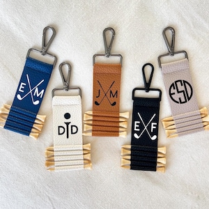 Golf Bag Tag Personalized Golf Tee Holder Golf Gift For Men Personalized Groom Gift  Leather Golf Tag Custom Golf Accessory Gift For Golfer