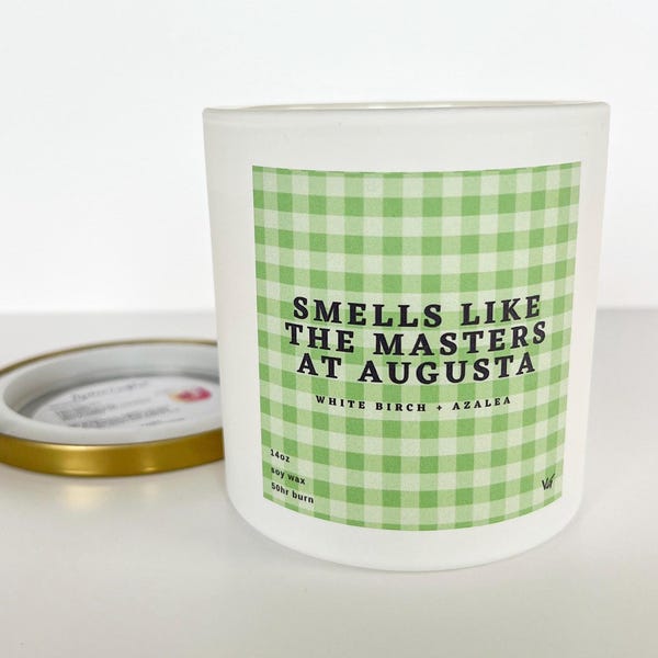 Smells Like The Masters Candle + Surprise Cocktail Pairing Golf Candle Double Wick Candle Decor Golf Player Gifts Men & Women's Golf Gift