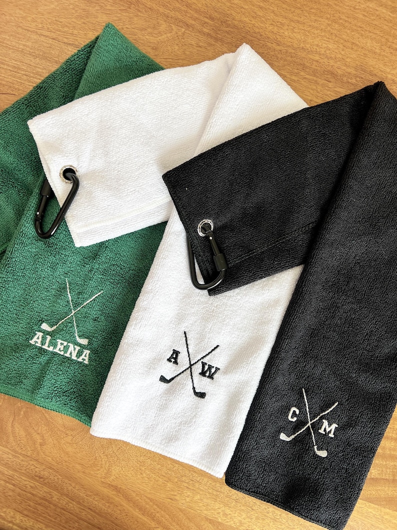 Custom Golf Towel With Kids Photo, Cool Golf Towel, Gifts For The Golfing Dad, Christmas Golf Gift main image 0