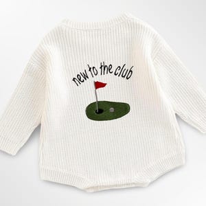 Embroidered Golf Baby Announcement Golf Gift For Baby Personalized Golf Gift For Newborn New To The Club Baby Outfit Golf Baby Shower Gift