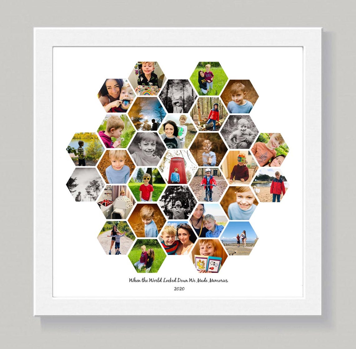 Personalised Hexagon Photo Collage Etsy
