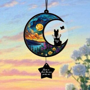 Custom Pet Memorial Suncatcher, Loss of Pet Sympathy Gift, Gift for Pet Lovers, Dog Memorial Gift, In Loving Memory, Dog Cat Lovers Gift